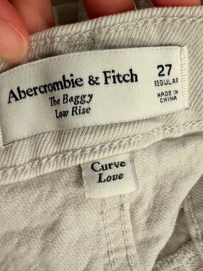 New Abercrombie & Fitch Wide-Leg Low rise Jeans in Cream